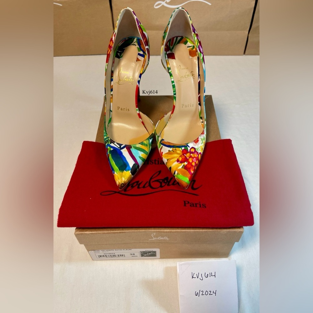 Christian Louboutin Iriza 100 Crepe Satin Floral